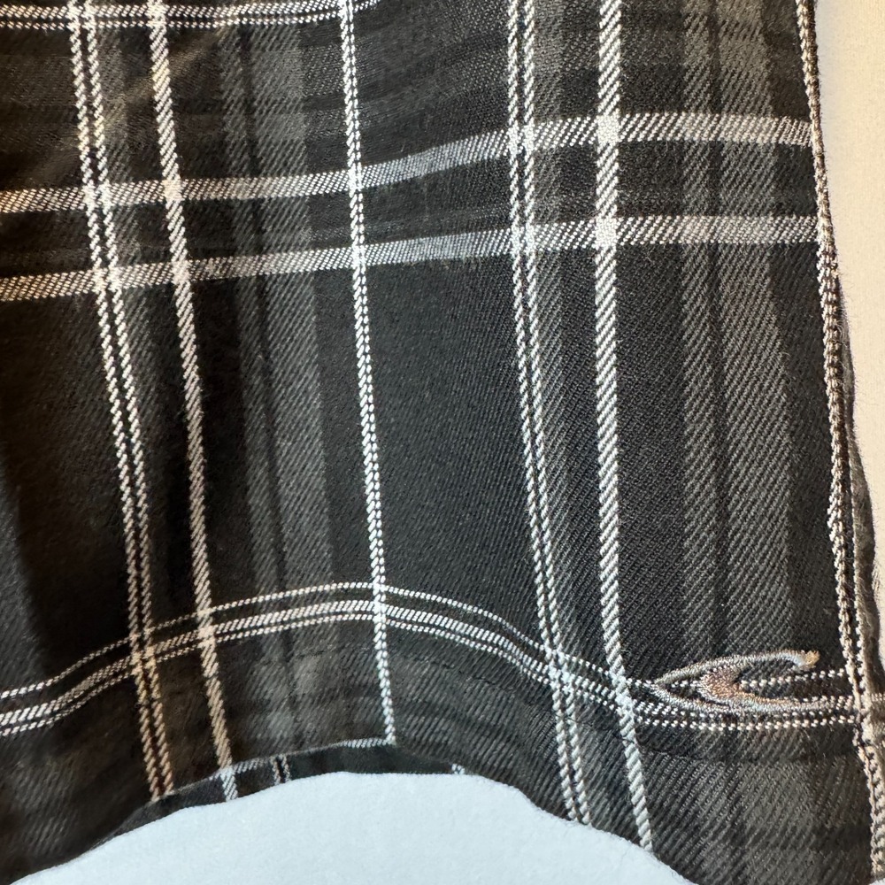 O'Neill Men's Plaid Shorts Black 36x9 Flat Front Casual Skate Streetwear Logo - Picture 3 of 6
